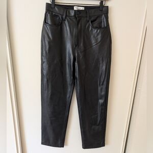 Abercrombie & Fitch Womens 28 Faux Leather Pants Black NWT Bikercore Whimsygoth
